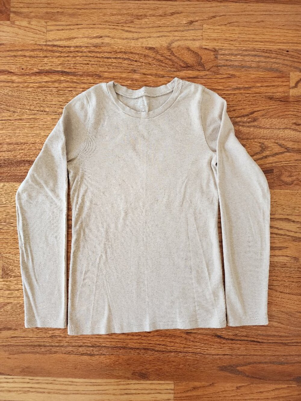 J.Crew Perfect Fit Long Sleeve Crewneck Tee in Oat Heather Medium